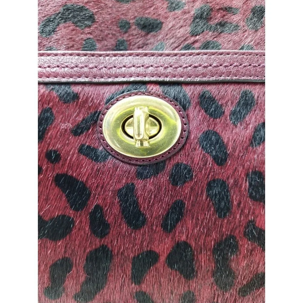 Coach Park Haircalf Leather Turn lock Pocket Large Hobo F24662 Oxblood Burgundy